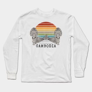 Angkor Thom Majesty: Cambodia's Ancient Wonder -- Vintage Edition V2 Long Sleeve T-Shirt